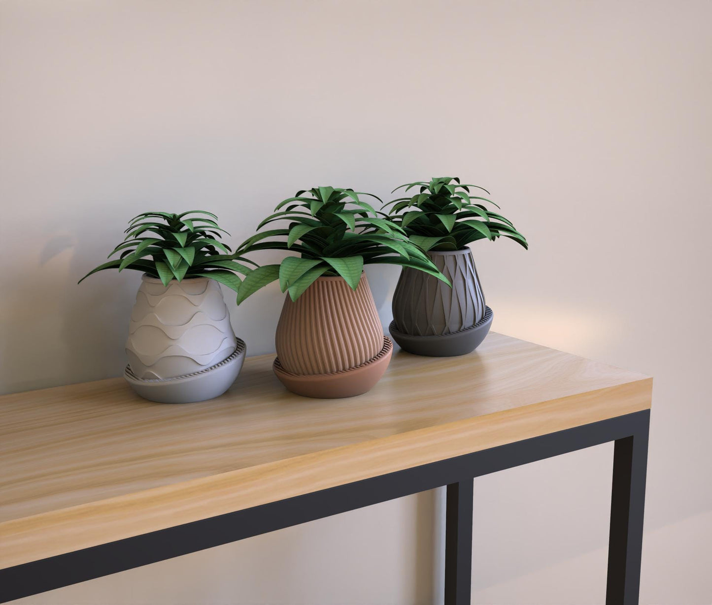 Minimal Planter 3 Moderne Sukkulenten Topf Stilvolle Schreibtisch Deko Perfektes Geschenk für Pflanzenliebhaber und minimalistische Räume