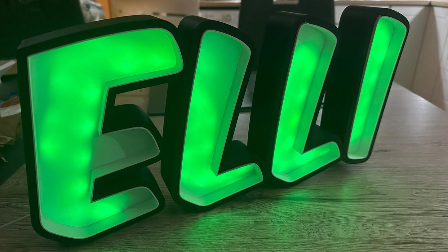 Individuelle Namenslampe LED Personalisierter Schriftzug Name Namensschild Dekoration Hochzeit Geburtstag Kind Wanddeko smarte RGB-LED