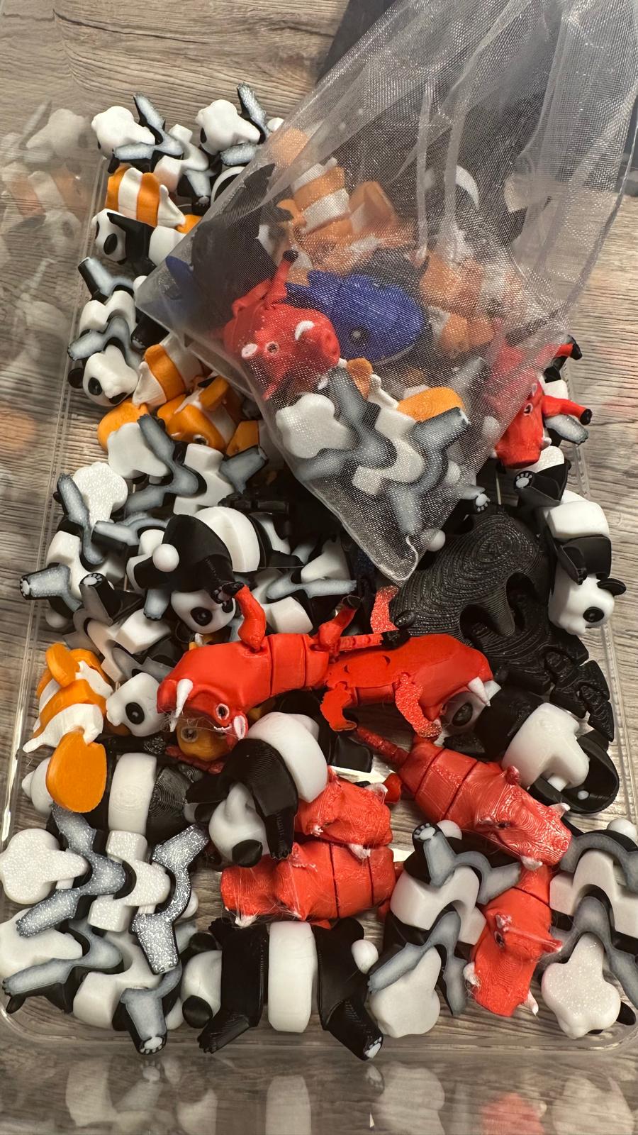 Minitiere | Gelenkige kleine Tiere | 3D Gedrucktes Fidget Spielzeug | Sensorisches Spielzeug | Ungewöhnliche Tier Geschenke | Baby-Tiere