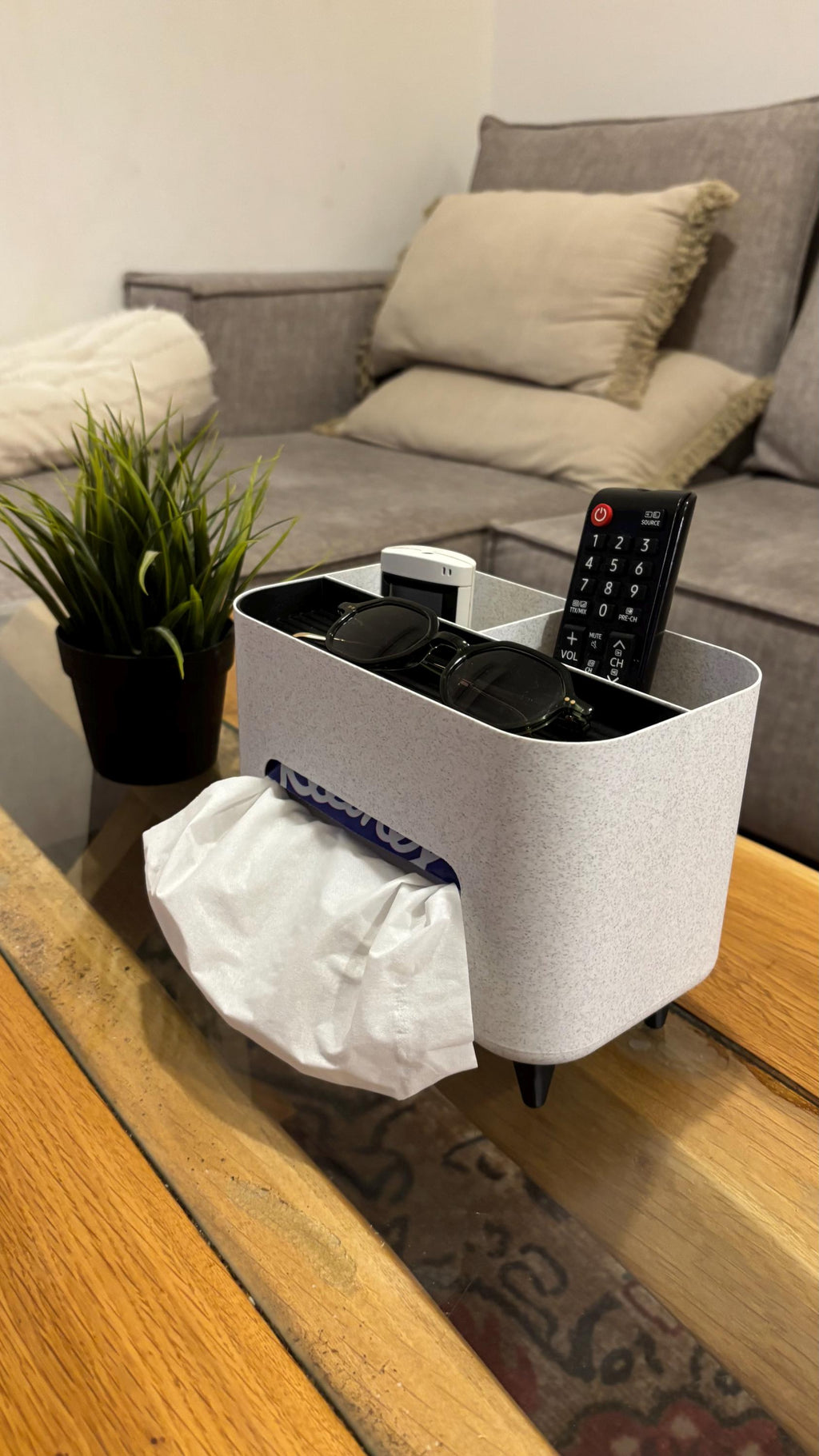3D-gedruckter Wohnzimmer-Organizer / Fernbedienung / Taschentuchbox