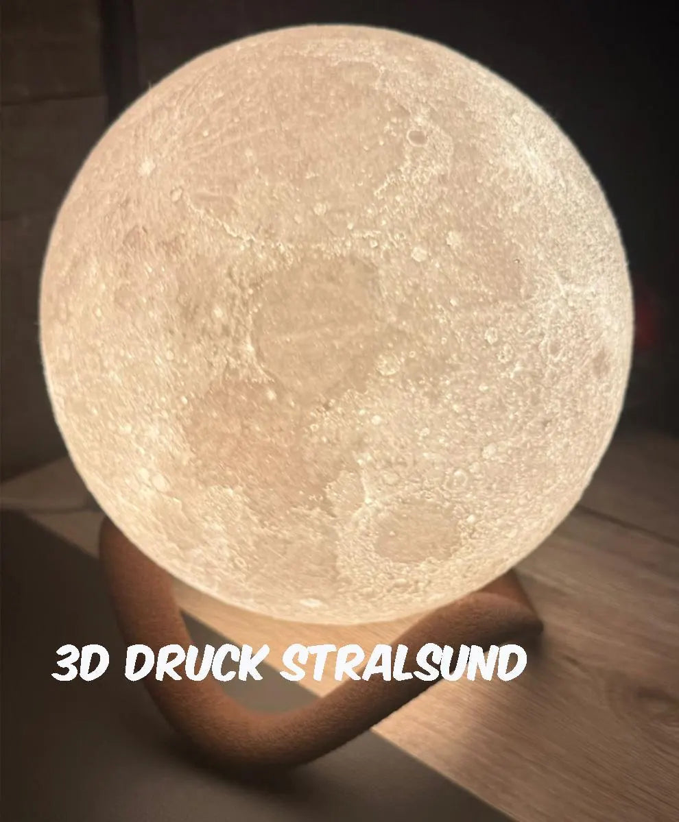 Mond Tischlampe mit geschwungenem Sockel / stilvoll / modern / Schlaflicht