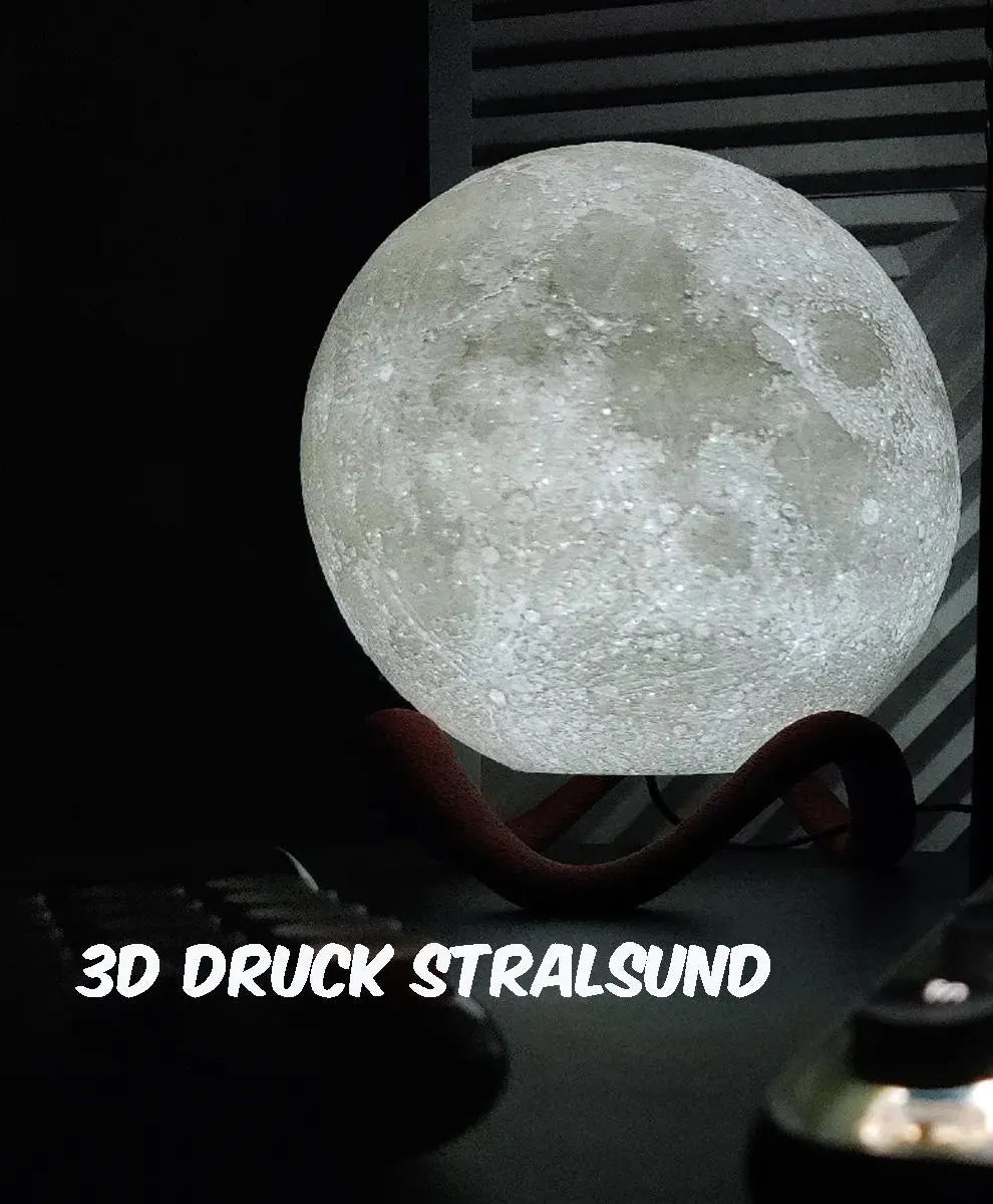 Mond Tischlampe mit geschwungenem Sockel / stilvoll / modern / Schlaflicht