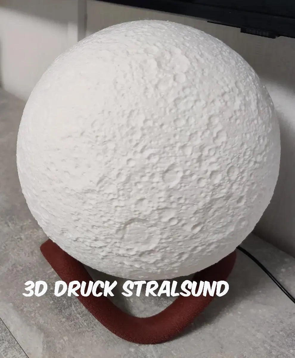 Mond Tischlampe mit geschwungenem Sockel / stilvoll / modern / Schlaflicht