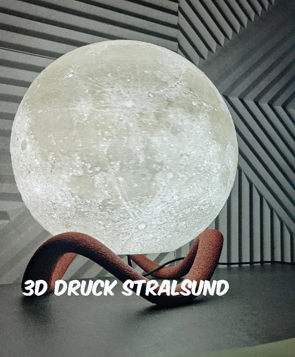 Mond Tischlampe mit geschwungenem Sockel / stilvoll / modern / Schlaflicht