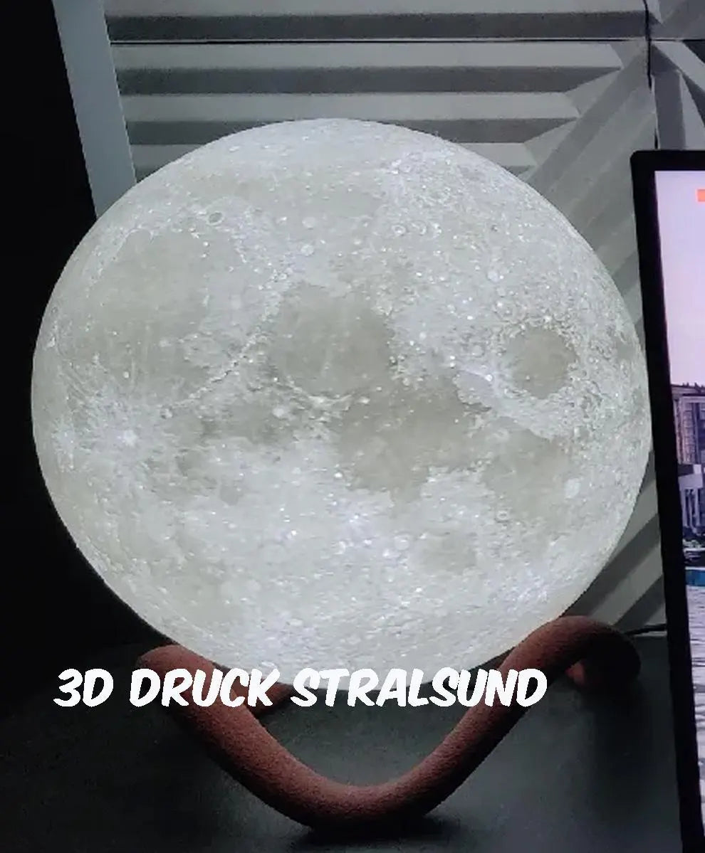 Mond Tischlampe mit geschwungenem Sockel / stilvoll / modern / Schlaflicht